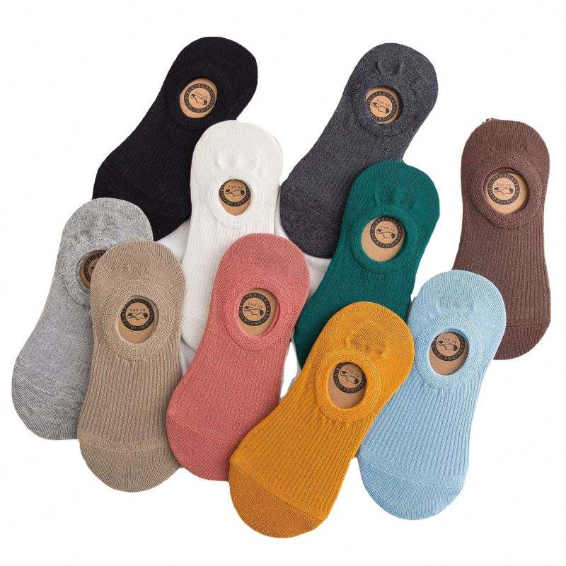 Groothandel dames onzichtbare sok vaste kleur katoen ademende sokken